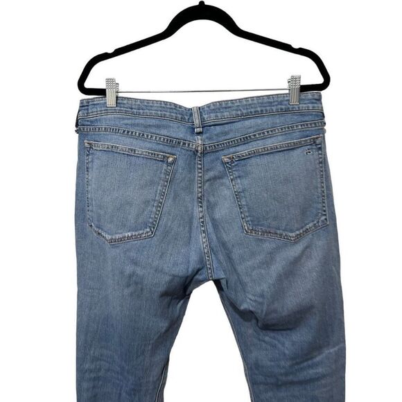 Rag & Bone Distressed Low Rise Ankle Slim Fit Boyfriend Jeans Blue Denim Size 31 - Picture 10 of 15